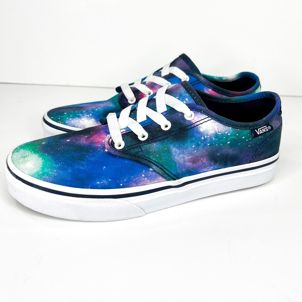 Vans Girls Size 4 Cosmic Galaxy Celestial Space Purple Blue Shoes Lace Up